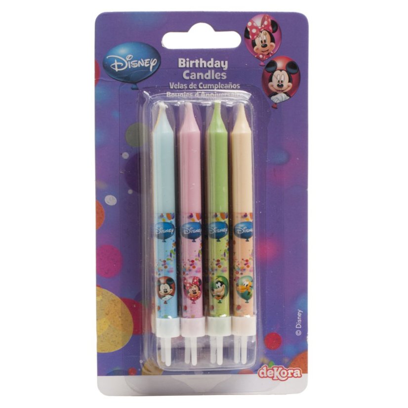 Tortové sviečky Mickey a priatelia – 8 ks (9 cm)