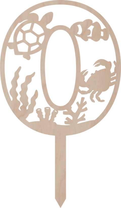 Tortový zápich Číslovka Morský svet - Cislovka: 6