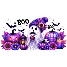 Tritanová láhev Halloween – Duch s fialovou čepicí