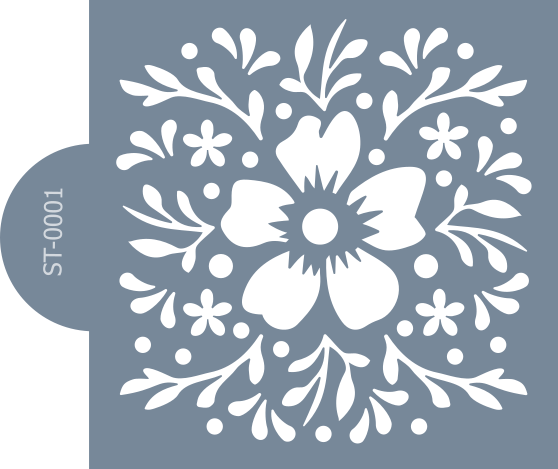 Cukrárska šablóna (Stencil) Kvetinový vzor