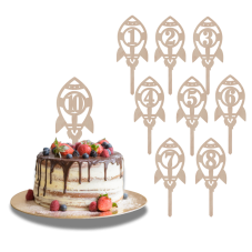 Drevený zápich – Raketa s číslom