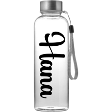 Elegantná tritanová fľaša s menom a nerezovým viečkom (500 ml)