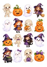 Bajkowy Halloween – mumie, duszki i dynie 16 szt. A4