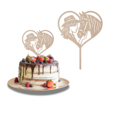 Drewniany topper – Wierna przyjaźń: Dziewczyna i koń w sercu