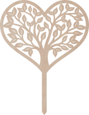 Drewniany topper na tort – Drzewo życia w sercu