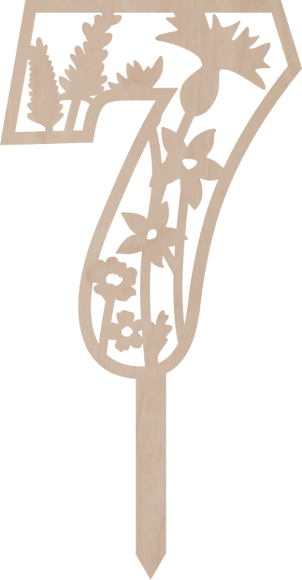 Dortový zápich Číslovka s květinovým vzorem