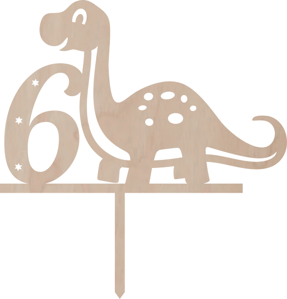 Dortový zápich Číslovka s brontosaurem - Číslovka: 7