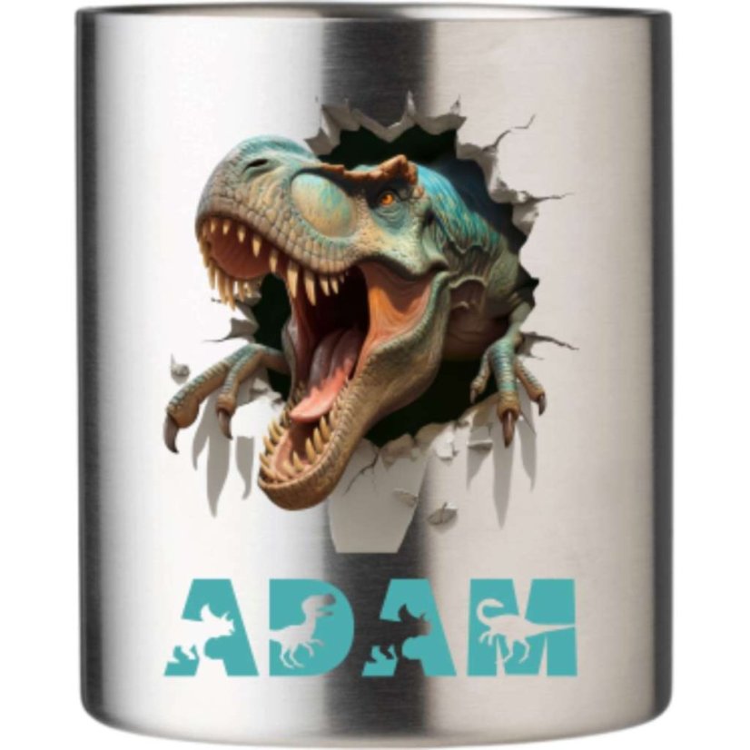 Dvoustěnný nerezový hrnek T-Rex se jménem na přání 250ml