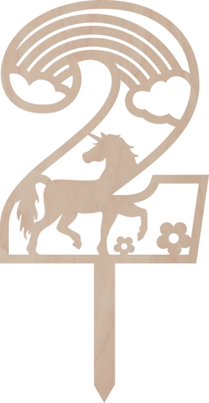 Dortový zápich Číslovka s Jednorožcem - Číslovka: 5