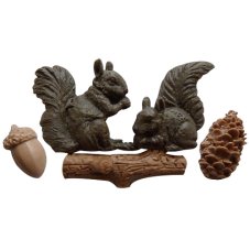 Silikónová formička veveričky a lesné motívy