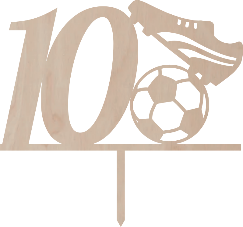 Tortový zápich Číslovka s futbalovou loptou a kopačkou