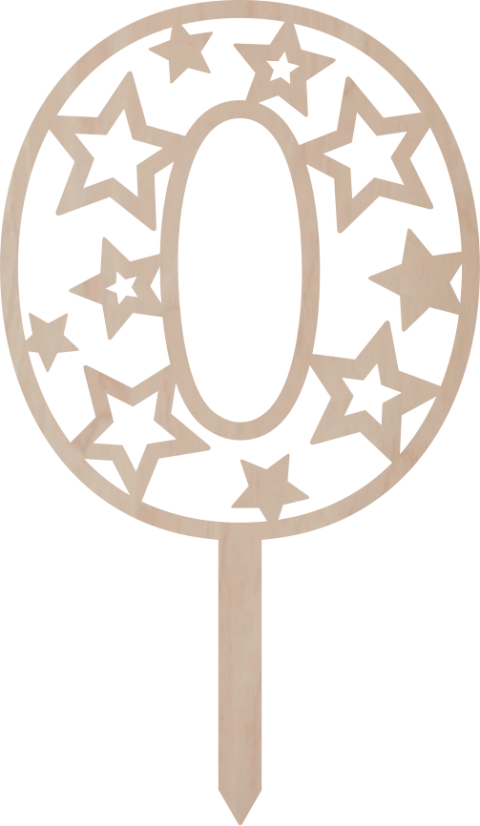 Dortový zápich Číslovka s hvězdami - Číslovka: 2