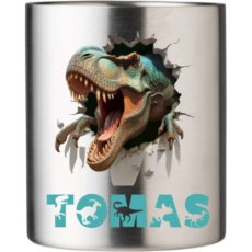 Dvoustěnný nerezový hrnek T-Rex se jménem na přání 250ml