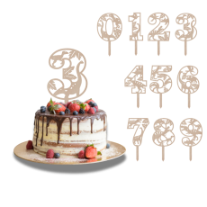 Dortový zápich Číslovka s dinosaurem