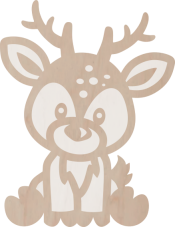 Drewniana dekoracja Renifer - dwuwarstwowa