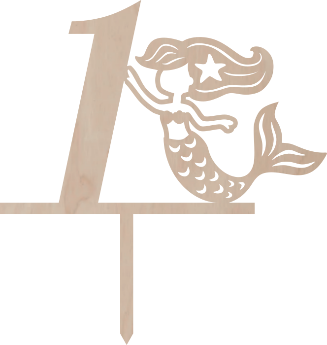 Dortový zápich Číslovka s mořskou vílou