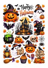 Jadalny wydruk Urocze Halloween – duszki i dynie A4