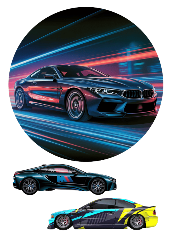 Jedlý tisk – BMW Night Drive: Estetika rychlosti - Materiál jedlý tisk: Fondánový list, Velikost tisku v cm: A4 Jedlý tisk – BMW Night Drive: Estetika rychlosti - Materiál jedlý tisk: Fondánový list, Velikost tisku v cm: A4