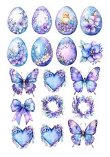 Jedlý papier - Fialová veľkonočná kolekcia, 17 motívov