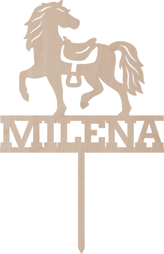 Drewniany topper na zamówienie – Koń z własnym imieniem