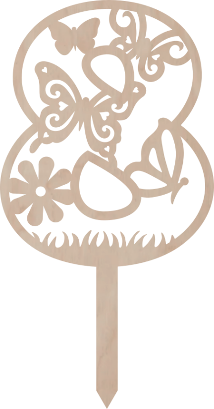 Dortový zápich Číslovka s motýlím vzorem