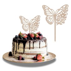 Topper na tort Motyl z kwiatami