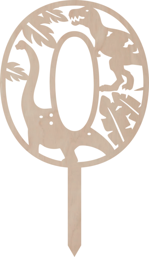 Dortový zápich Číslovka s dinosaurem - Číslovka: 8