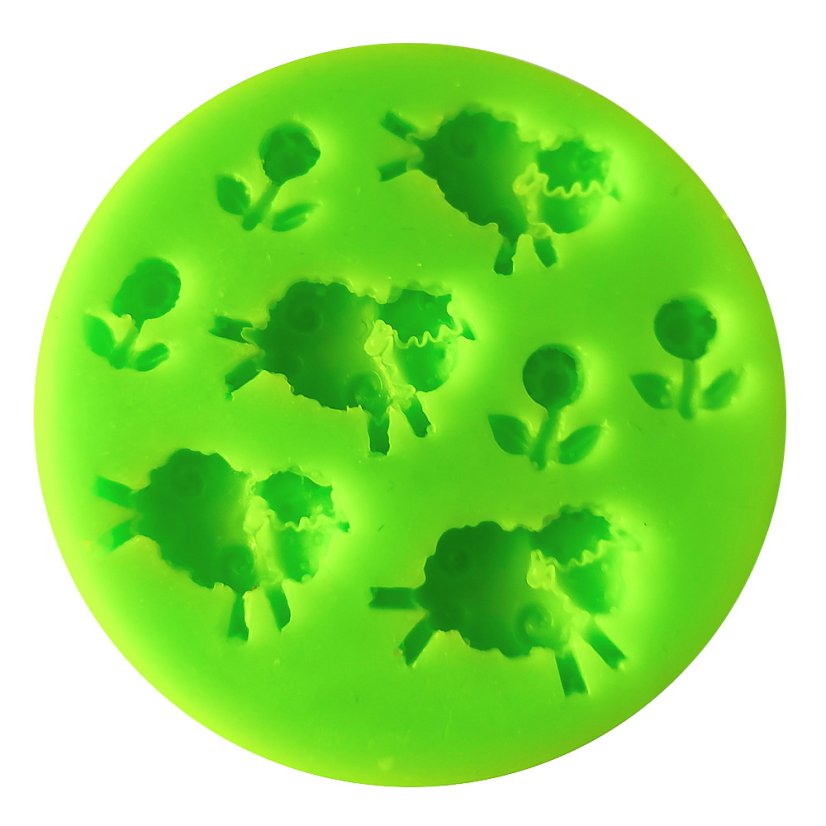 Forma silikonowa owca i kwiaty