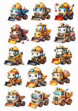 Wydruk jadalny – Ekipa budowlana Kawaii