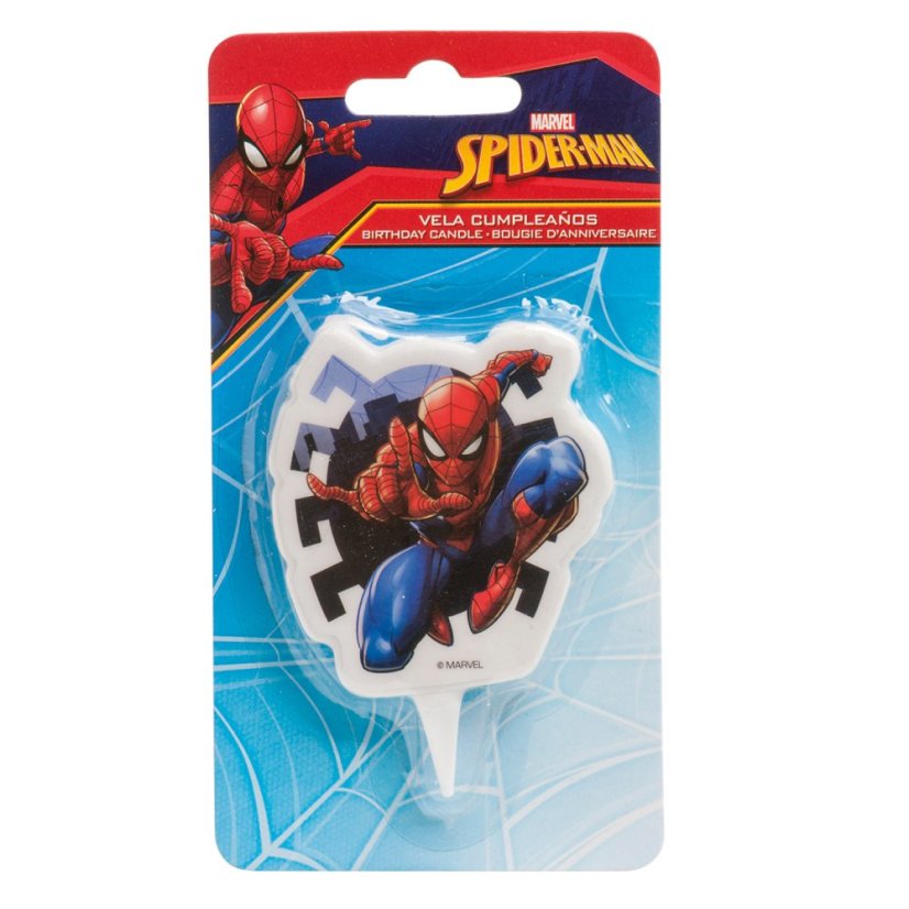 346208 DISPLAY 12 VELAS 2D CUMPLEAÑOS SPIDERMAN 7CM 3