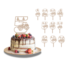 Tortový zápich Číslovka s traktorom