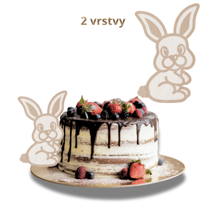 Drewniana dekoracja Króliczek - dwuwarstwowa