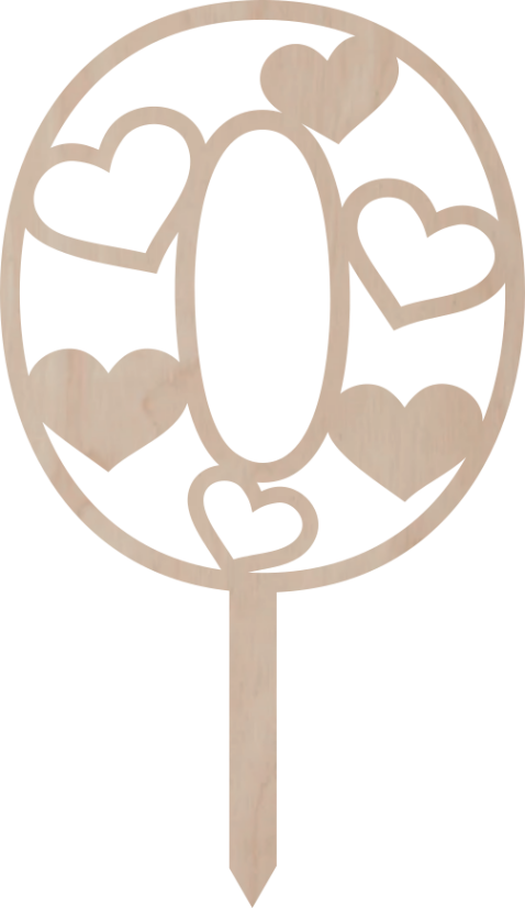 Dortový zápich Číslovka s ♥ (Srdce)