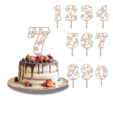 Dortový zápich Číslovka s motýlím vzorem