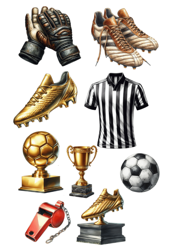 Jedlý tisk – Fotbalové příslušenství a trofeje