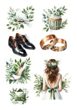 Jedlý papír Svatební kolekce - Akvarelová zeleň