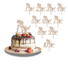 Dortový zápich Číslovka s Dinem