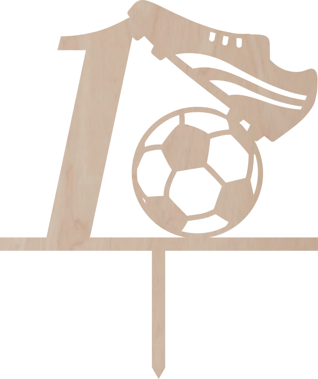 Tortový zápich Číslovka s futbalovou loptou a kopačkou