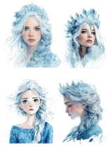Jedlá tlač – Ľadové kráľovné: Sada 4 portréto