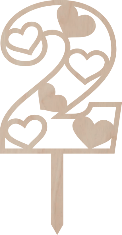 Dortový zápich Číslovka s ♥ (Srdce)