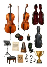 Jedlá tlač Violončelo a klasická hudba – hárok A4