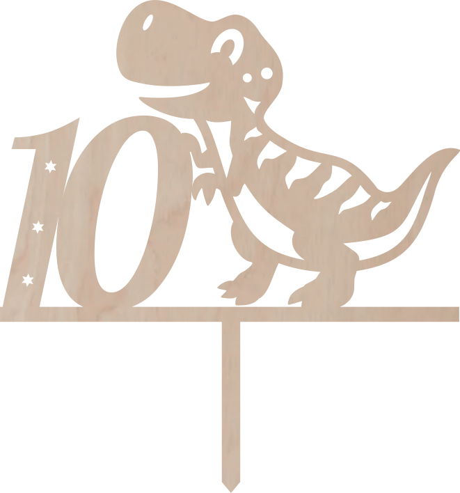 Dortový zápich Číslovka s Dinem - Číslovka: 5