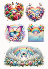 Jedlý tisk - Duhy, motýli a srdce