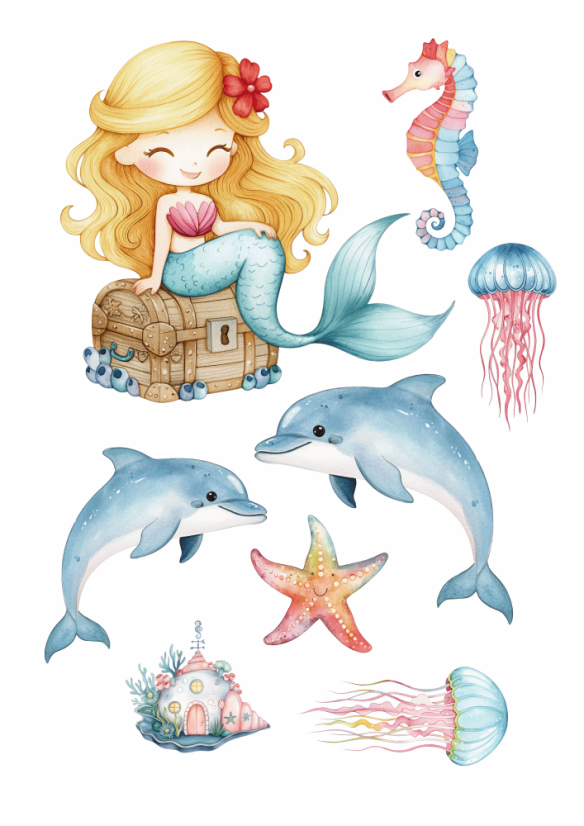 Jedlý papír – Mořská panna a přátelé z hlubin