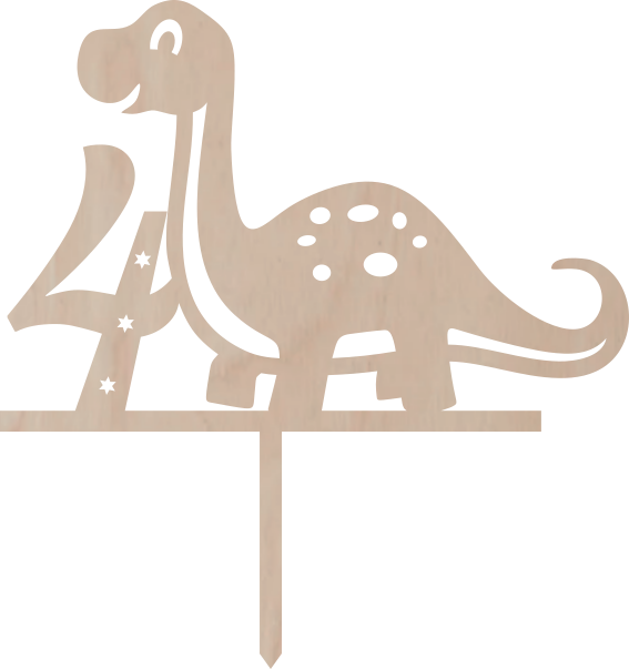 Dortový zápich Číslovka s brontosaurem - Číslovka: 7