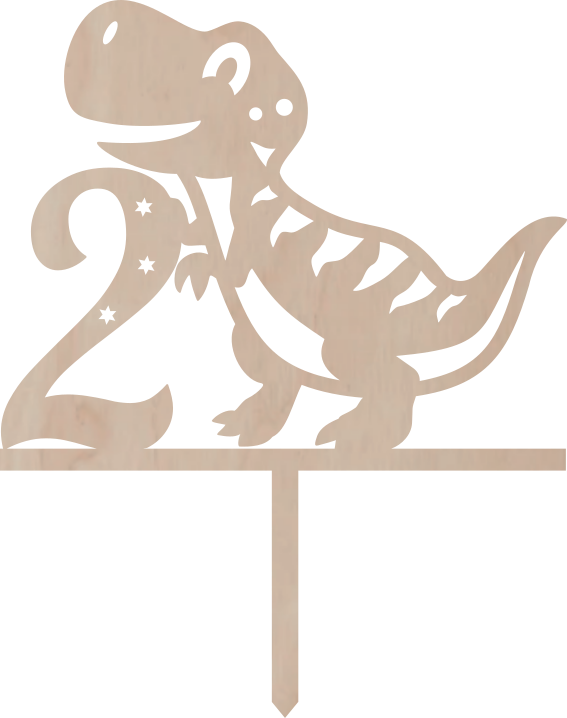 Dortový zápich Číslovka s Dinem - Číslovka: 5