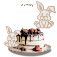 Drewniana dekoracja Króliczek - dwuwarstwowa