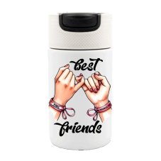 Nerezový termohrnček Best Friends – biely (400 ml)