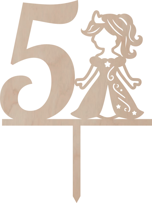 Dortový zápich Číslovka s princeznou