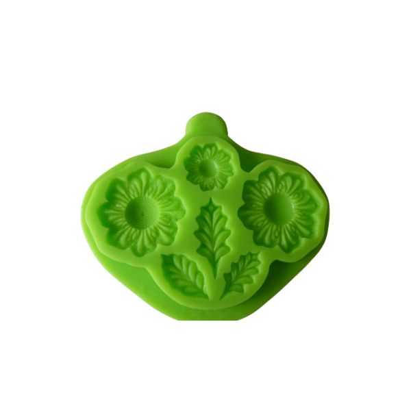 Forma silikonowa kwiaty i listki - 118x99x10 mm